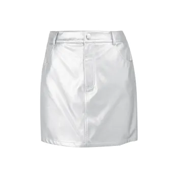 3COLOUR Casual Short Skirts Women's Silver