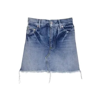 Balenciaga SS22 Denim Short Skirts Regular Fit Women's Light Blue