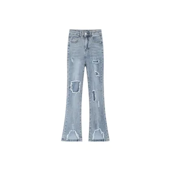 SNZX Jeans Women's Washed Blue Pants