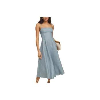 REFORMATION Monette Linen Dress Slip Dress Women's Sky Blue