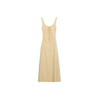 TIBINB Slip Dresses Women's Yellow