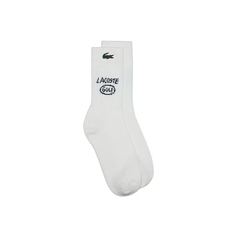 LACOSTE Mid Calf Socks Men's 1 Pack White-1