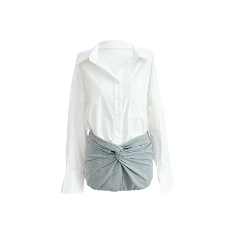 Udon House Long Sleeved Dress Women's White-0