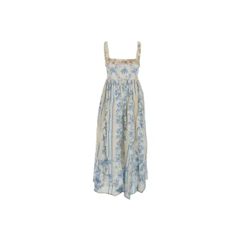 AGUA BY AGUA BENDITA Barbara Bougainvillea Midi Dress