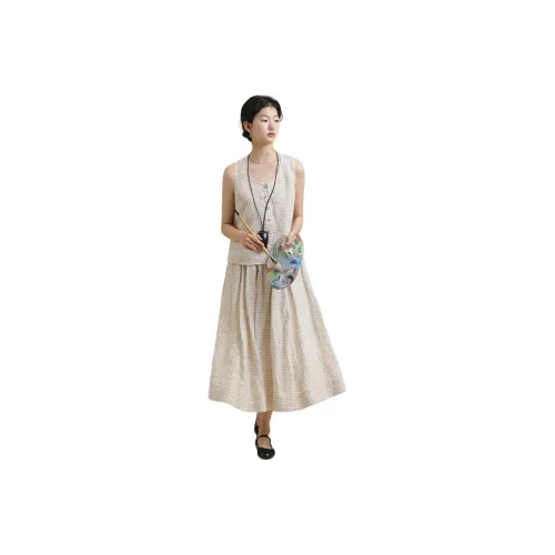 NICE PEOPLE Skirt Set Women's Light Khaki