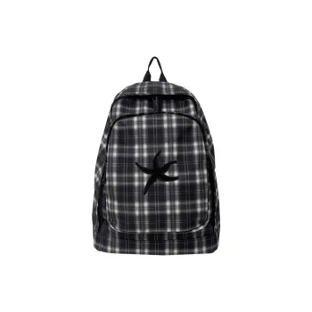 Debecca Composite Cloth Backpack Women's Black Gray Plaid