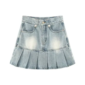 CHUU Casual Short Skirts Women's Denim Blue