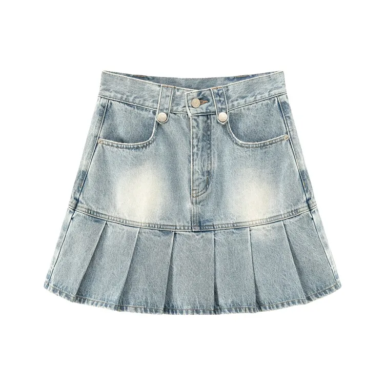 CHUU Casual Short Skirts Women's Denim Blue-0