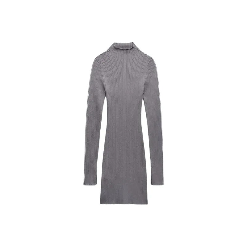 ZARA Long Sleeved Dress Women's Gray-0