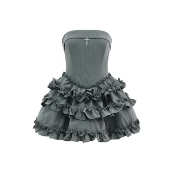 PAZZO Premium Elegance Sleeveless Dress Women's Gray