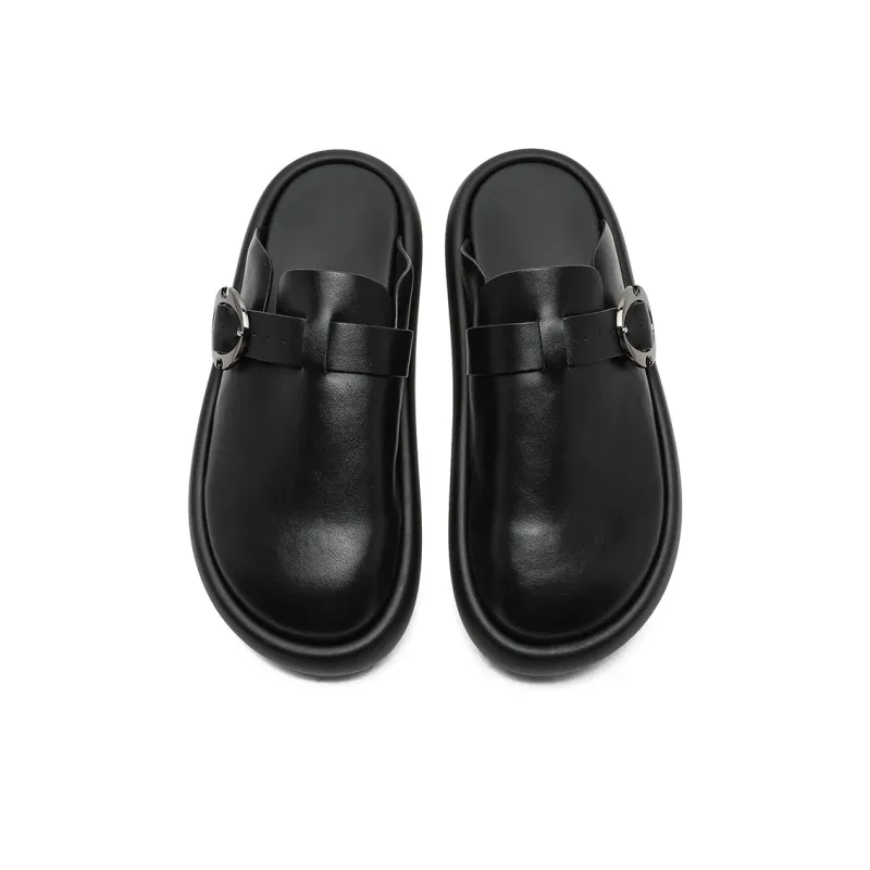 MOMGOG Abrasion Resistant Slip Resistant Closed Toe Slippers Unisex Black-2