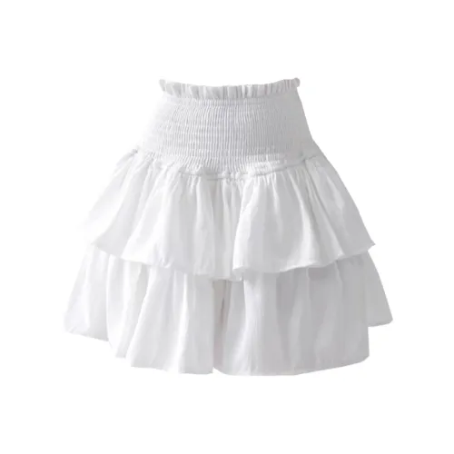 Concubine Zhu Casual Short Skirts Women's White