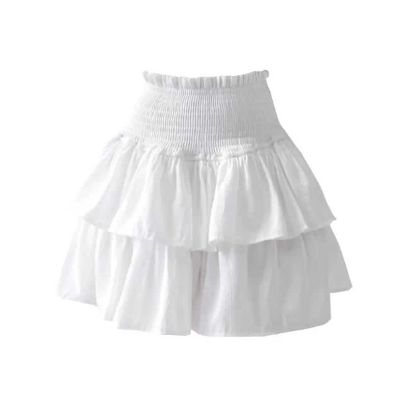 Concubine Zhu Casual Short Skirts Women's White-0