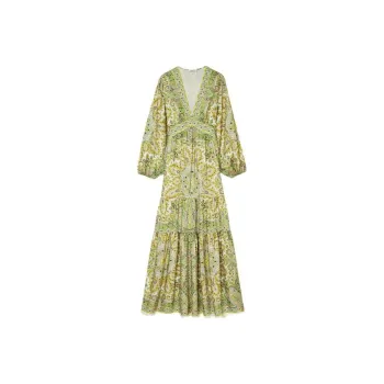 Sandro Paisley-print Satin Midi Dress