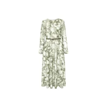 BBLLUUEE Long Sleeved Dress Women's Twilight Green