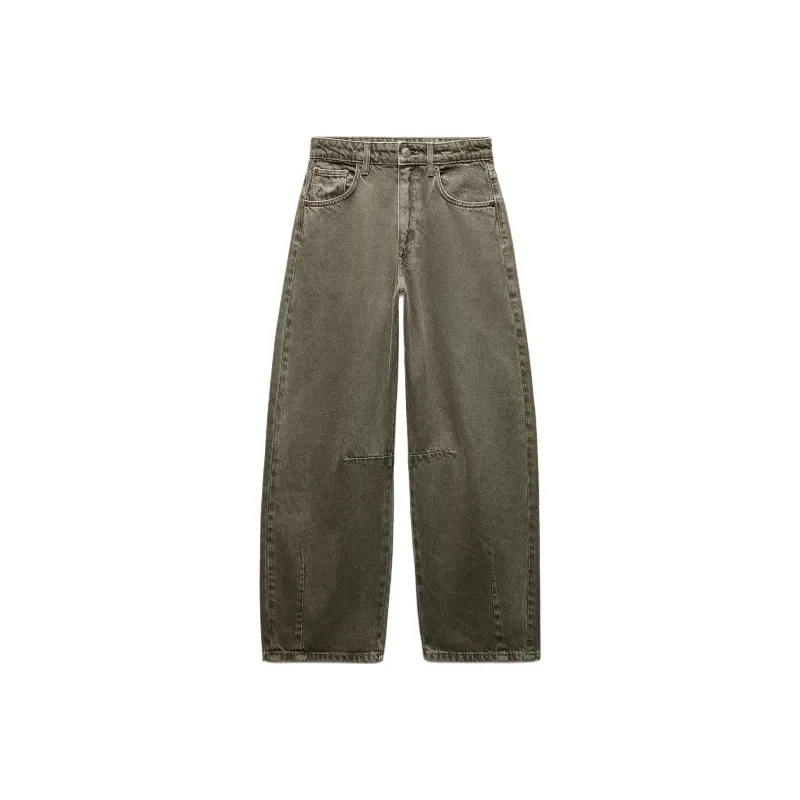 ZARA Trf Jeans Women's Dark Olive-0