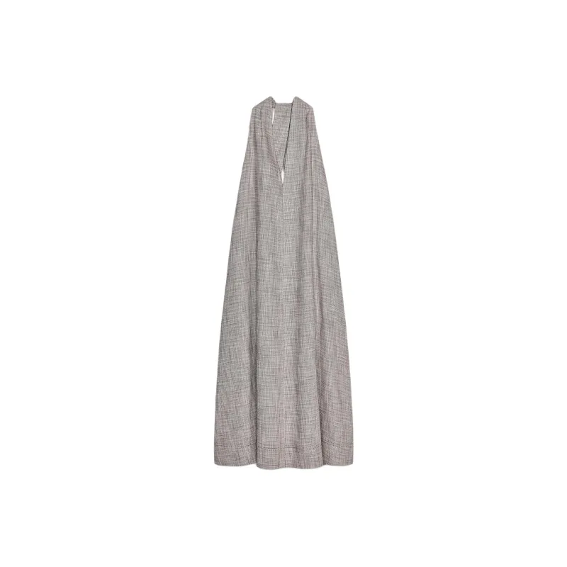 ZARA ZW Series Sleeveless Dress Women's Brown/White-0