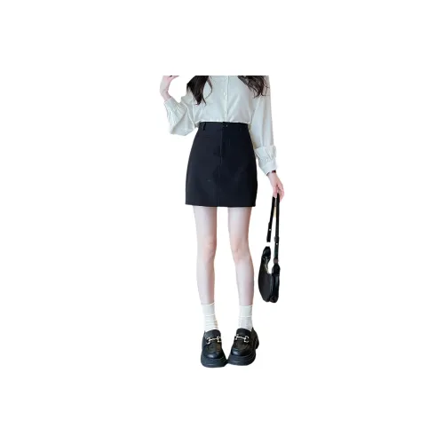 Tonlion Casual Short Skirts Women's Black