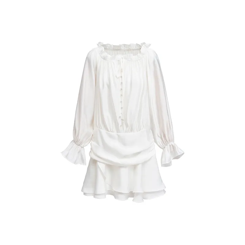 BEAUTIFUL CONFESSION Long Sleeved Dress Women's White-0