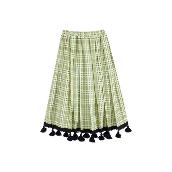 Ouyang Casual Long Skirts Women's Green