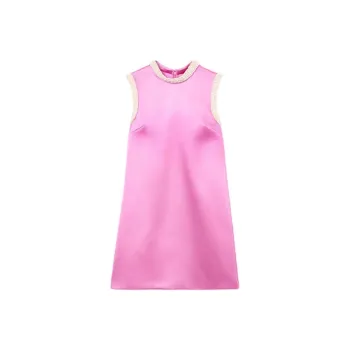 Self portrait Embellished Trim Satin Mini Dress