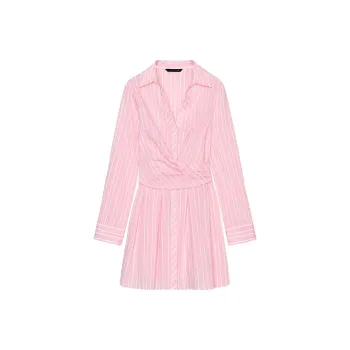 ZARA Long Sleeved Dress Women's Pink/White