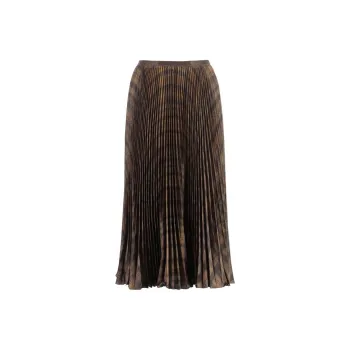 Polo Ralph Lauren Checked Plissé-effect Midi Skirt