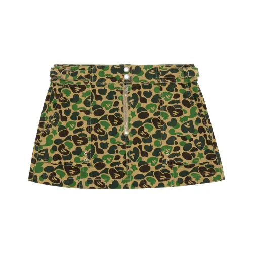 A BATHING APE Casual Short Skirts Women's Army Green