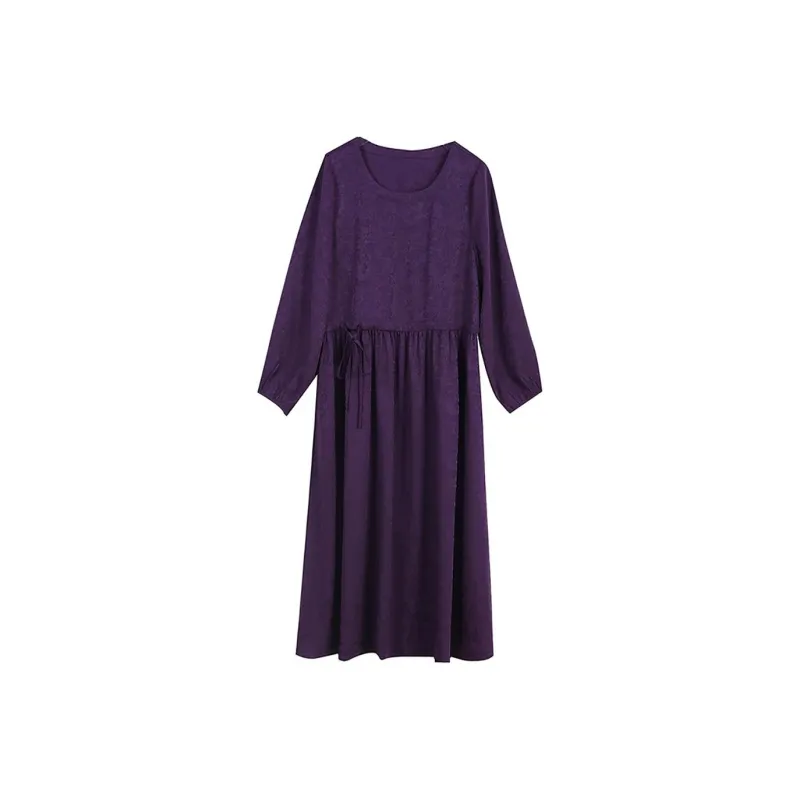 Mapping Long Sleeved Dresses Women's Purple-0