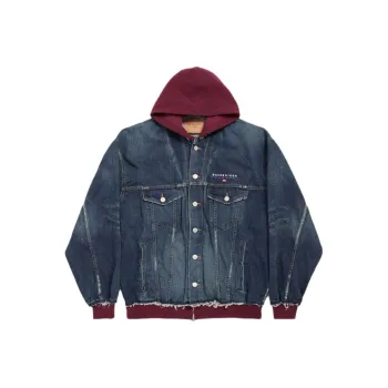 Balenciaga Denim Jacket Loose Fit Men's Blue Gray