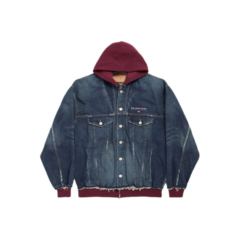Balenciaga Denim Jacket Loose Fit Men's Blue Gray-0