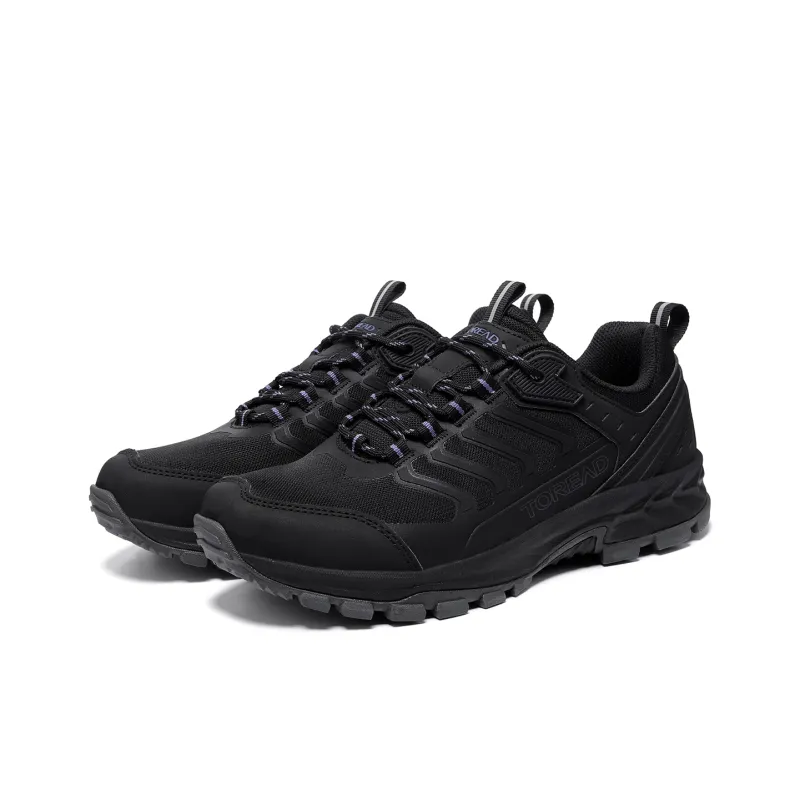TOREAD Slip Resistant, Abrasion Resistant, Waterproof Low Top Hiking Shoes Women's Black Gray-2
