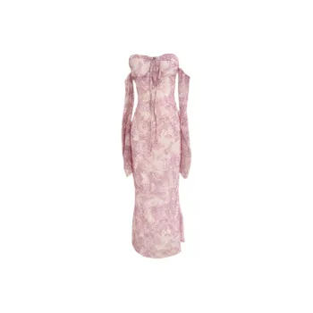 Udon House Long Sleeved Dress Women's Pink
