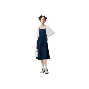 ZIHAN Skirt Set Women's Dark Denim Blue