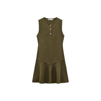 ZARA Sleeveless Dress Women's Olive Green
