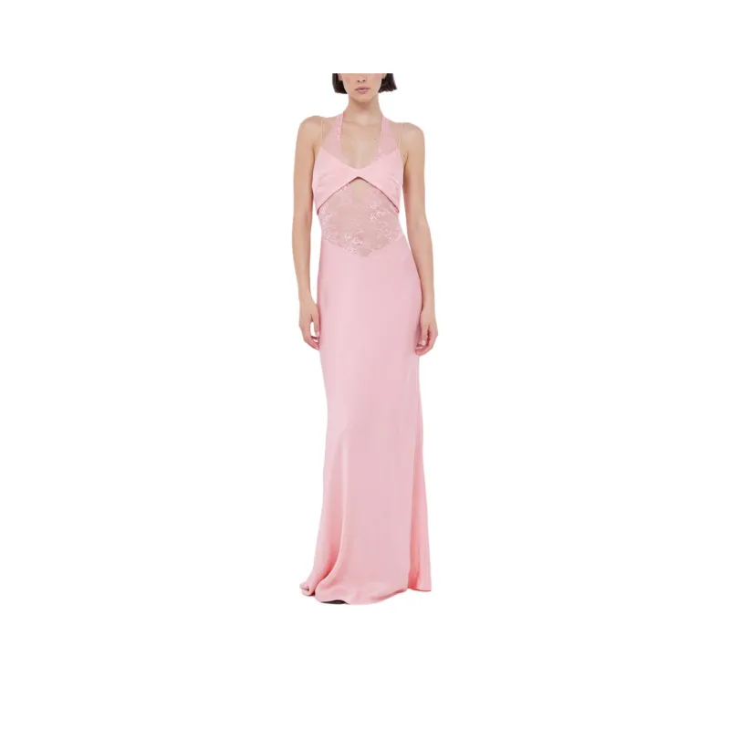 BEC+BRIDGE LIV HALTER MAXI DRESS Slip Dresses Women's Pink Sherbet-0
