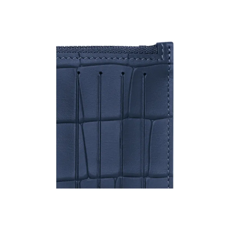 LONGCHAMP Croco Block Cow Leather Coin Purse, Card Holder Men's Marine Blue-4
