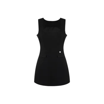 HUALINGTAITAI Sleeveless Dress Women's Black