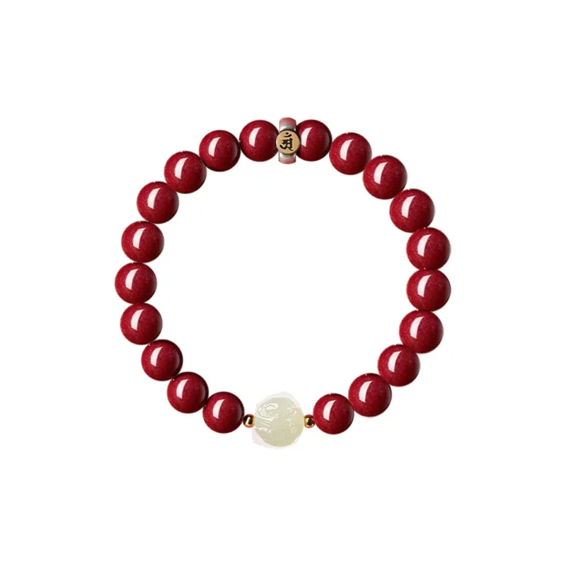 The Thousand Seals Family Reconstructed Cinnabar Bracelets Unisex-11