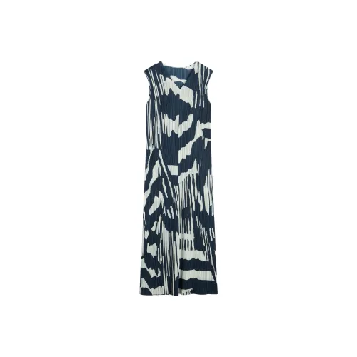 PLEATS PLEASE ISSEY MIYAKE Abstract print Midi Dress