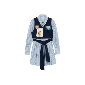 PAVEA Long Sleeved Dresses Women's Blue