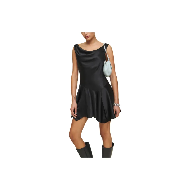 REFORMATION Kalmia Silk Dress Sleeveless Dress Women's Black-0