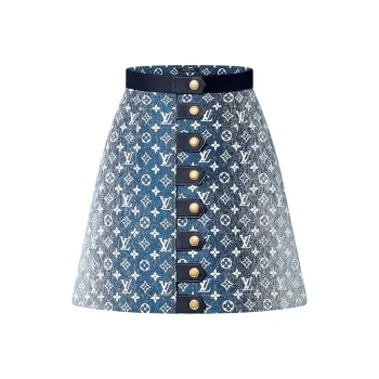 LOUIS VUITTON SS22 Denim Short Skirts Women's Blue