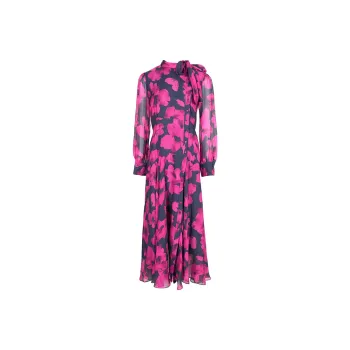 BESIONIA SS25 Long Sleeved Dress Women's Red Pattern