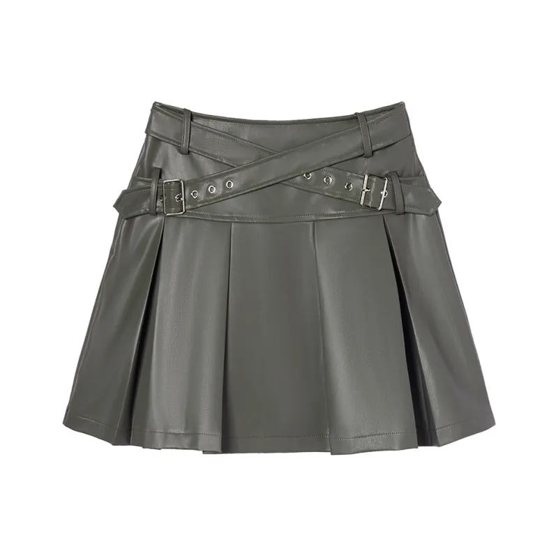 EPTISON WOMAN Leather Short Skirts Women's-5