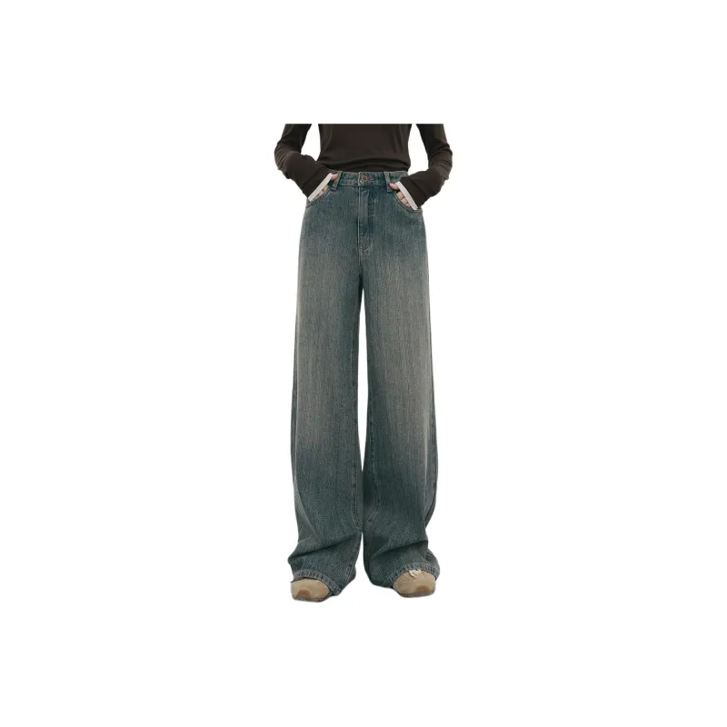 Orange Desire Jeans Women's Distressed Medium Blue-0