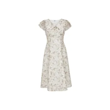 ONLY Sleeveless Dress Women's Khaki Flower