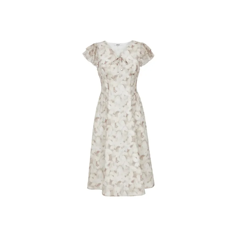 ONLY Sleeveless Dress Women's Khaki Flower-0