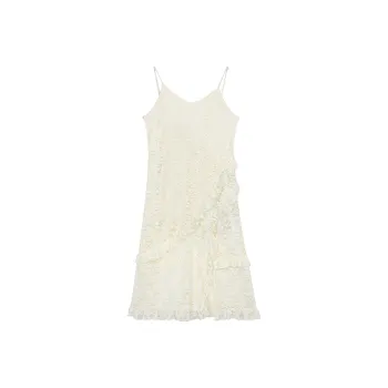 ELF SACK Slip Dress Women's Elegant Ecru