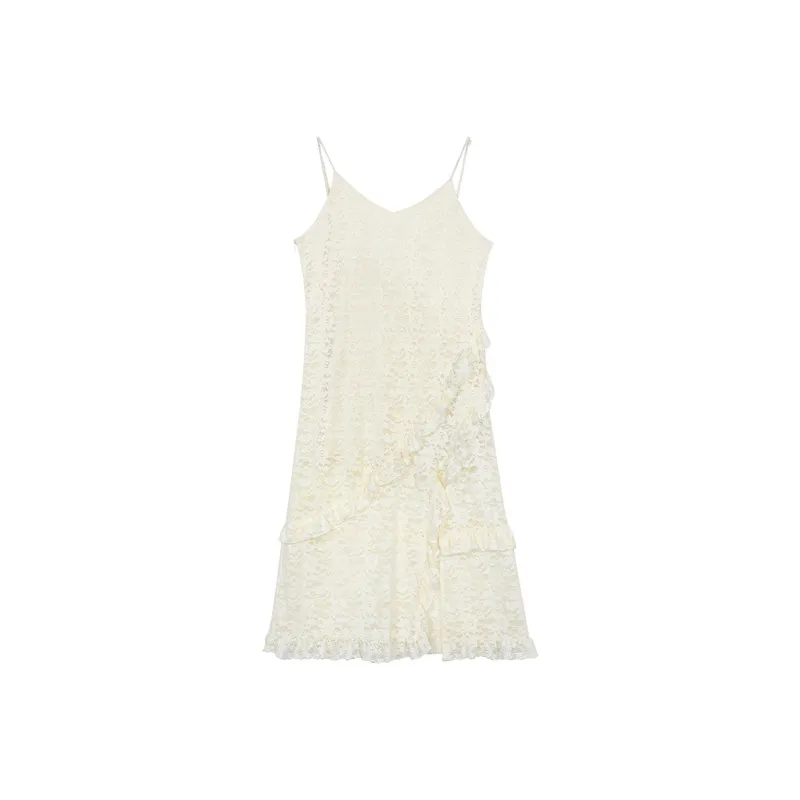 ELF SACK Slip Dress Women's Elegant Ecru-0
